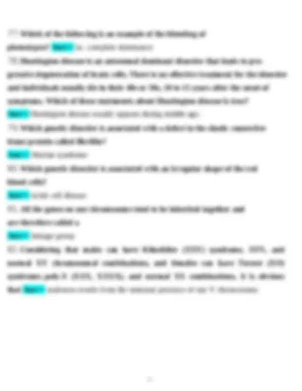 Straighterline - Bio 101 Final Exam Study Guide Questions and Answers ...