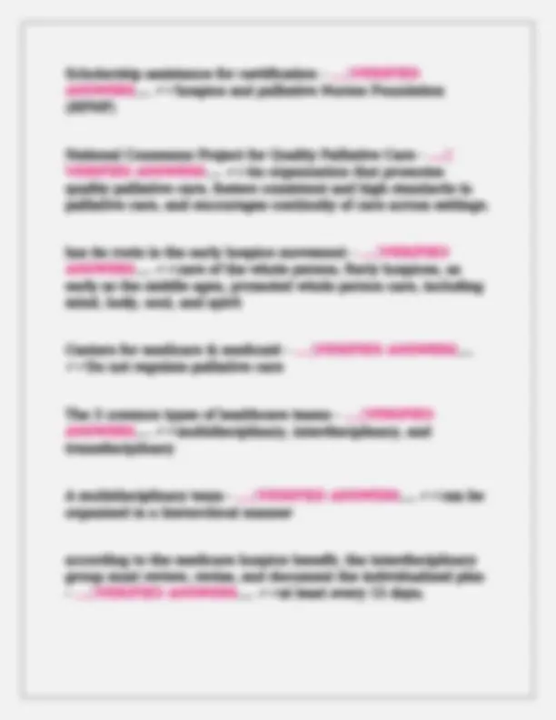 Hospice and Palliative Care Nursing Certification Exam Questions and ...