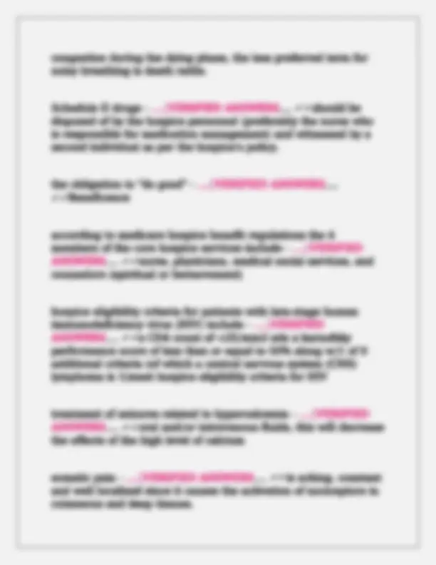 Hospice and Palliative Care Nursing Certification Exam Questions and ...
