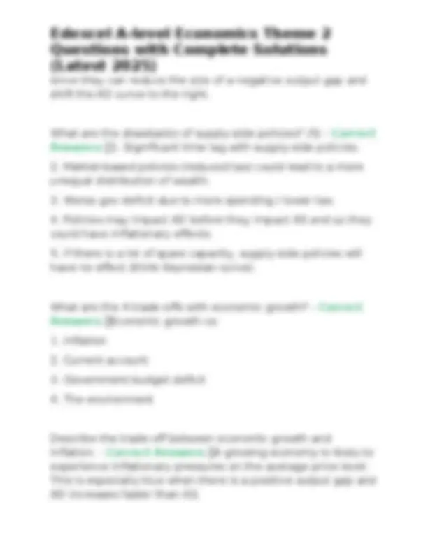 Edexcel A-level Economics Theme 2 Questions with Complete Solutions ...