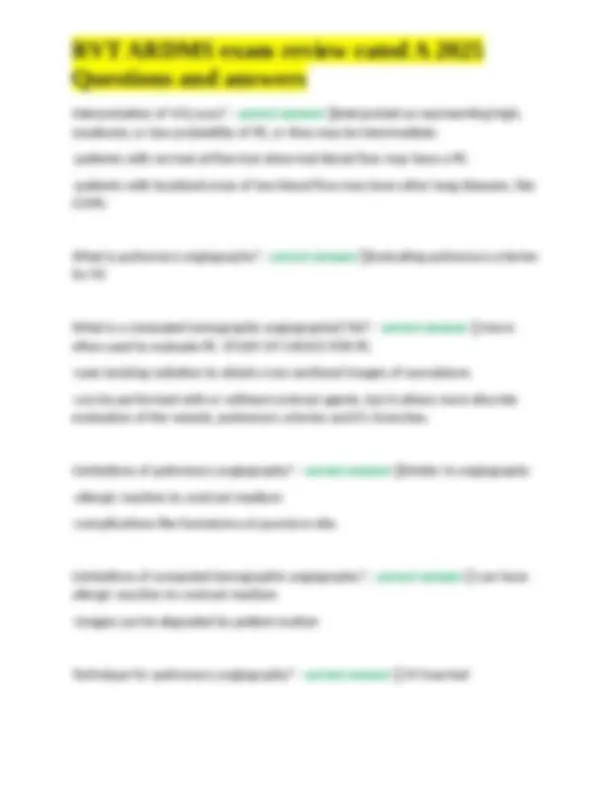 Ba Rdms Rvt RDMS Exam Review: Venous Thrombosis, Tests, and Vascular Disease ...