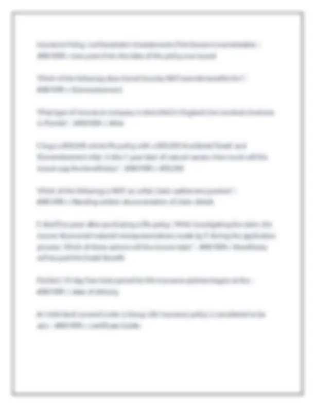 Florida Health and Life Insurance Exam 2025/2026: Test Bank with Verified Answers | Exams ...