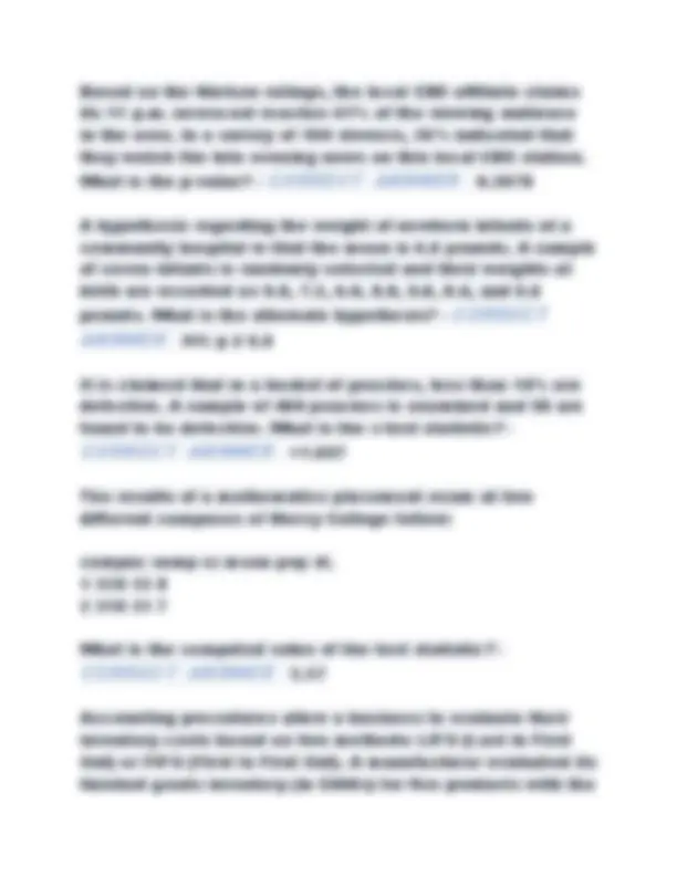 Business Statistics Final Exam: Practice Questions and Answers | Exams ...