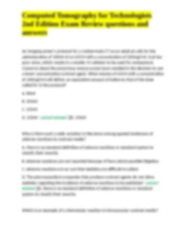 Computed Tomography for Technologists: Exam Review Questions and ...