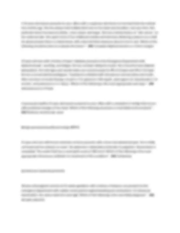 Medical Case Scenarios: Diagnosis and Treatment | Exams Nursing | Docsity