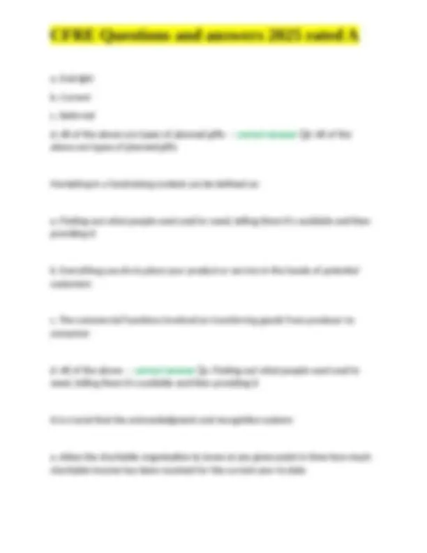 CFRE Exam Preparation: Multiple Choice Questions and Answers | Exams ...