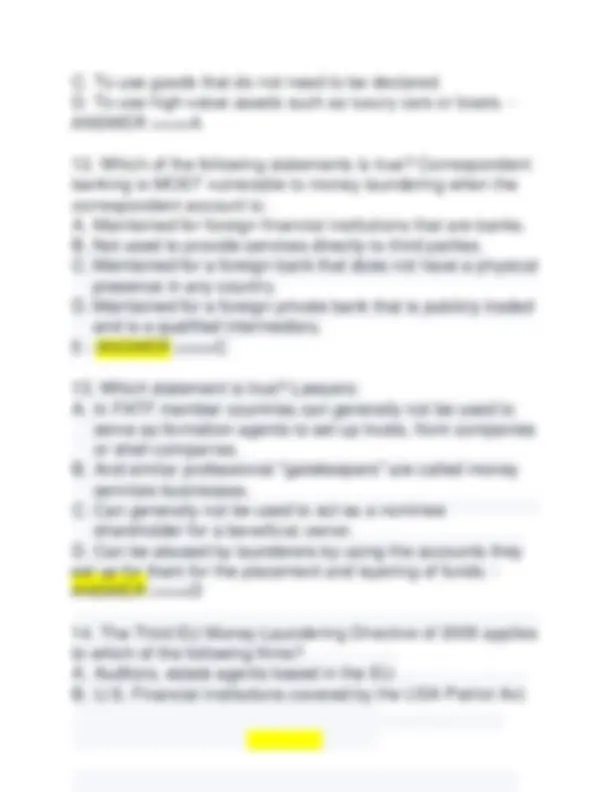 ACAMS EXAM 2025 ACTUAL EXAM COMPLETE 220 QUESTIONS AND CORRECT DETAILED ...
