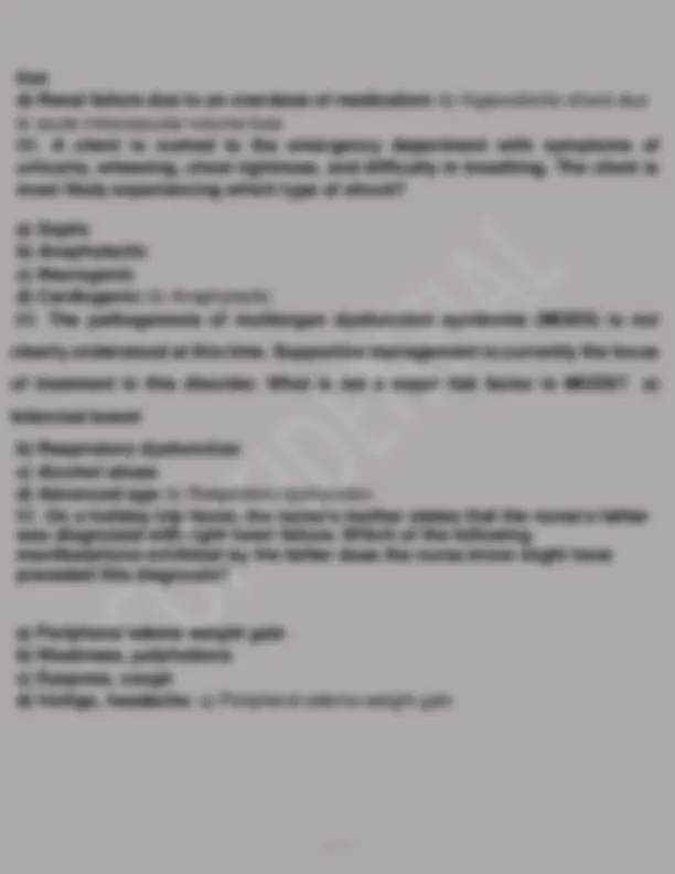 PATHOPHYSIOLOGY EXAM 2 PRACTICE EXAM 2024- 2025 QUESTIONS AND DETAILED ...