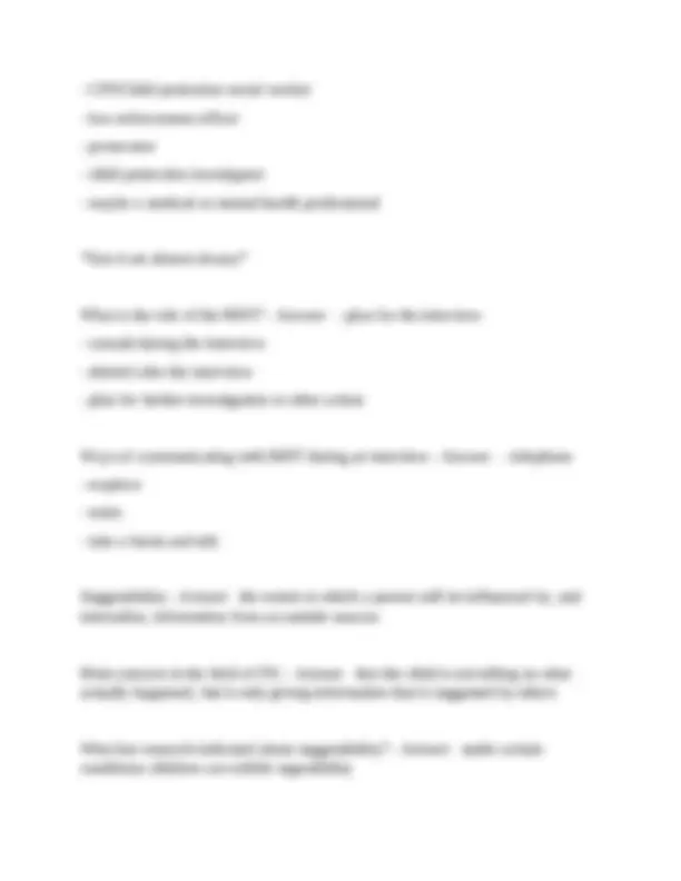 Forensic Interviewing Exam 1 Questions and Answers | Exams Forensics ...