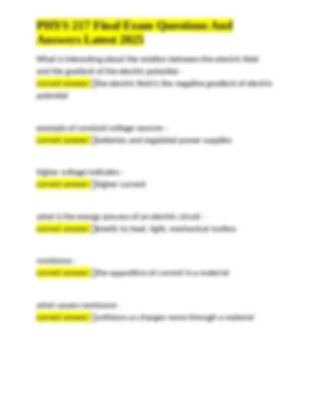 PHYS 217 Final Exam Questions and Answers: Electricity and Magnetism ...