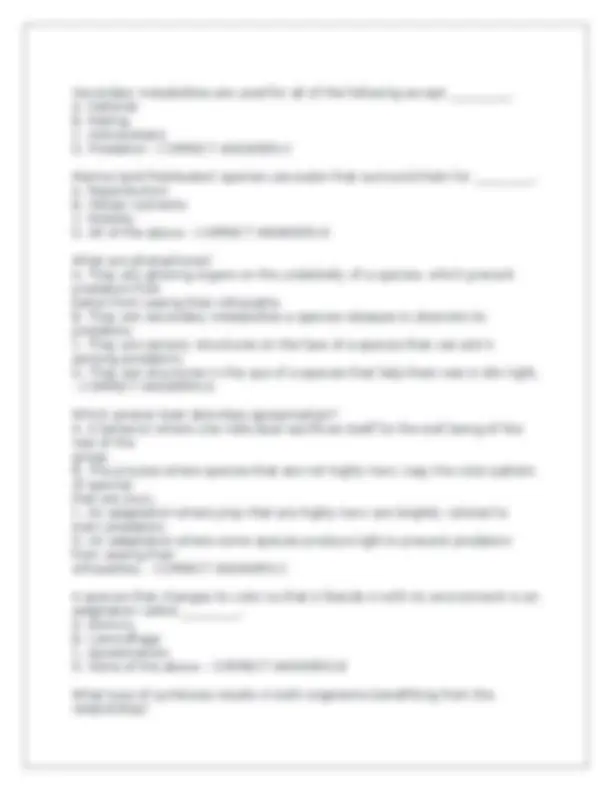 Marine Biology Test Exam: Questions with Correct Answers | Exams ...