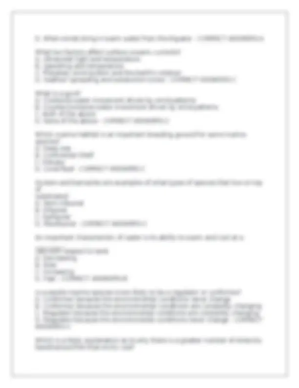 Marine Biology Test Exam: Questions with Correct Answers | Exams ...