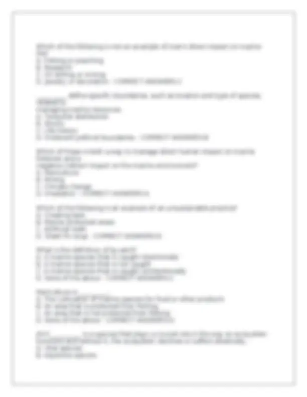 Marine Biology Test Exam: Questions with Correct Answers | Exams ...