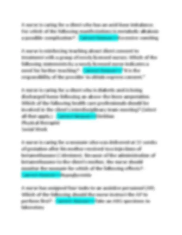 Nursing Concepts Advanced Latest Exam 2025 Questions And Correct ...