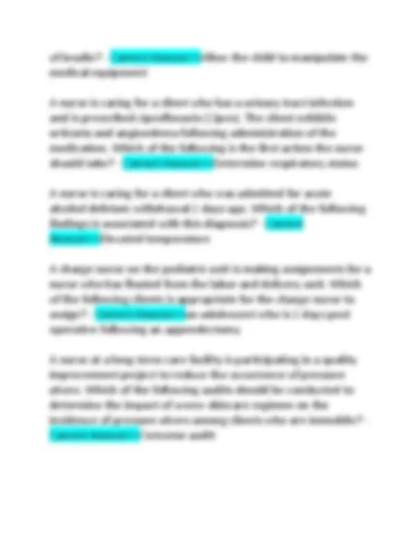 Nursing Concepts Advanced Latest Exam 2025 Questions And Correct ...