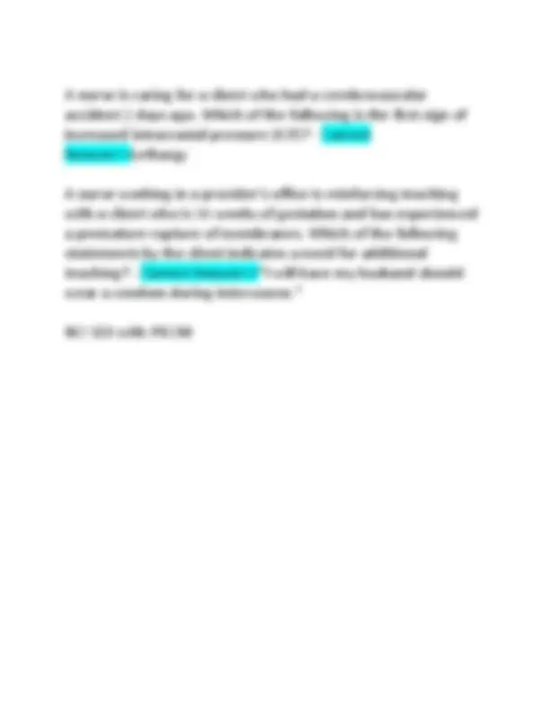 Nursing Concepts Advanced Latest Exam 2025 Questions And Correct ...