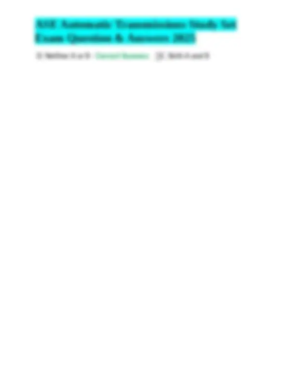 ASE Automatic Transmissions Study Set: Exam Questions and Answers ...