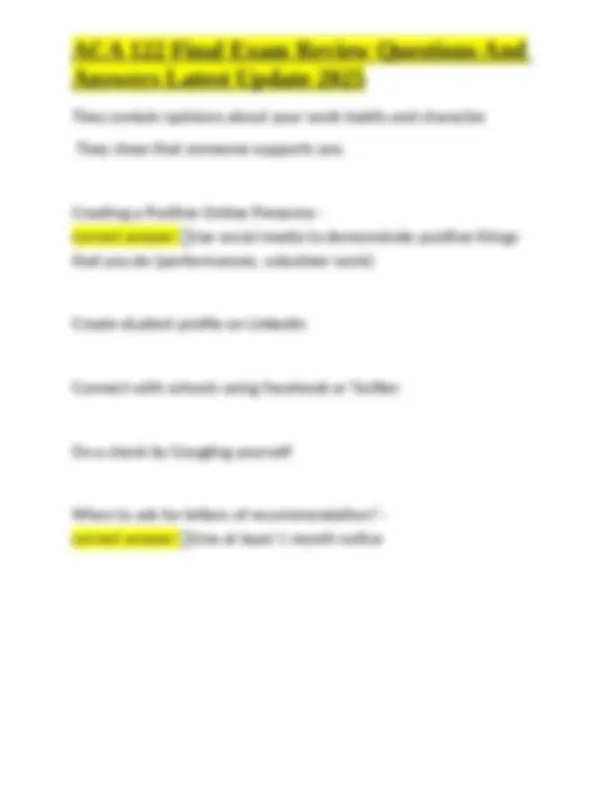 ACA 122 Final Exam Review: Key Concepts & Study Strategies | Exams ...