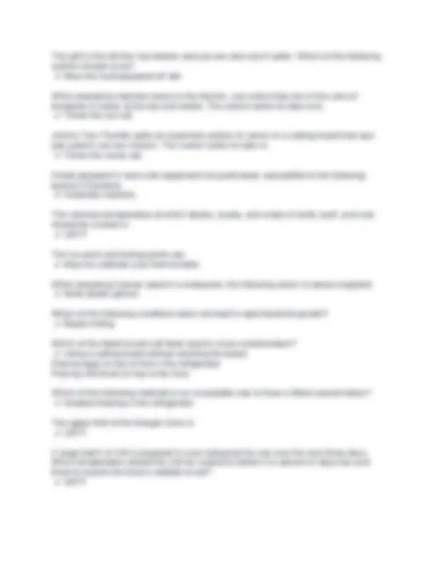 Servsafe Food Safety Preparation Cooking And Serving Questions