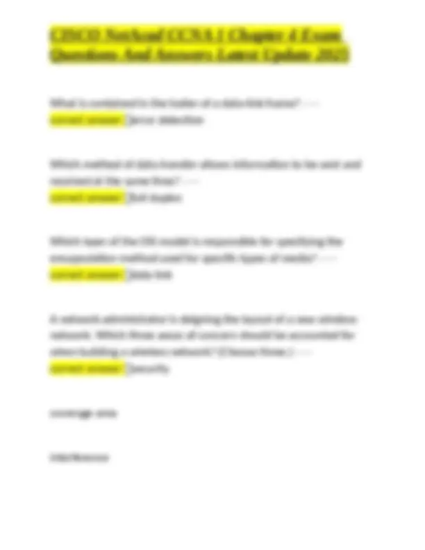 Cisco Netacad Ccna 1 Chapter 4 Exam Questions And Answers Exams Computer Science Docsity Cisco Netacad Ccna 1 Chapter 4 Exam Questions And Answers Exams Computer Science Docsity