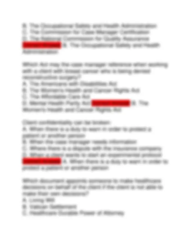 CCM Exam 2025: Certified Case Manager Questions and Answers | Exams ...