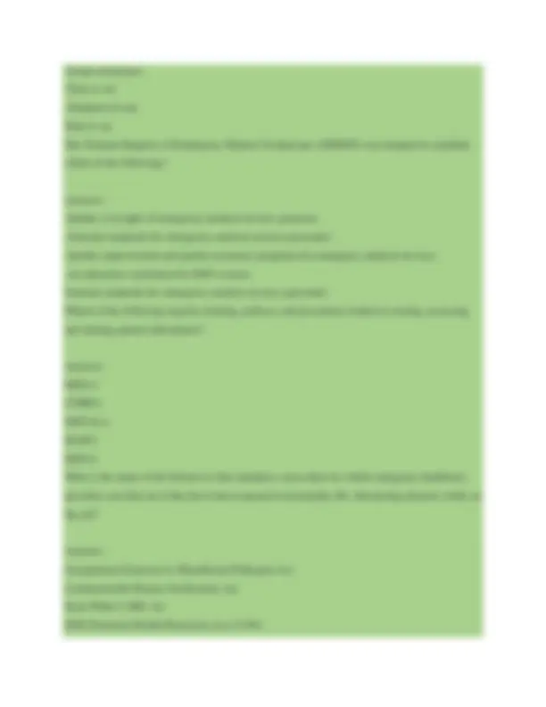 EMT Exam 1 (Chapters 1-8) with Answers: Focus on Your Success