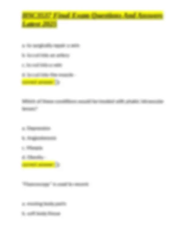 HSC3537 Final Exam Questions And Answers: Medical Terminology | Exams ...
