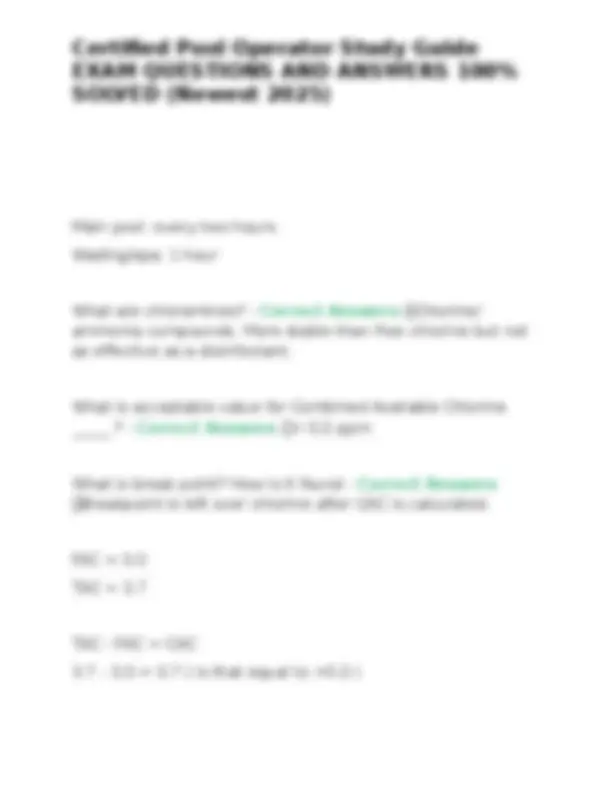 Certified Pool Operator Study Guide: Exam Questions and Answers | Exams ...