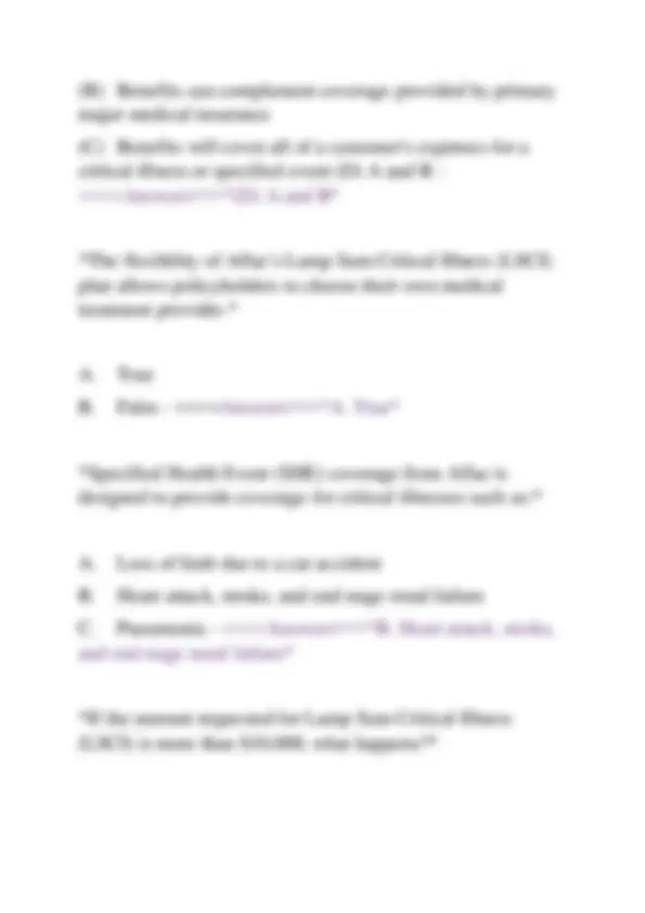 Aflac Academy Insurance Exam ACL006-010 (ACTUAL 2025) Questions ...