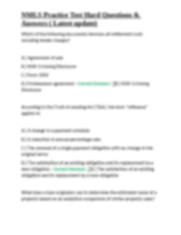 Nlm Advanced Questions NMLS Practice Test: Hard Questions and Answers (Latest Update) | Exams ...