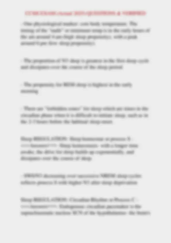 Sleep and its Impact on the Body: CCSH Exam Questions and Answers ...
