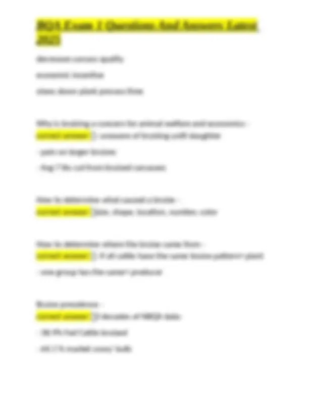 BQA Exam 1 Questions and Answers: A Comprehensive Guide to Beef Quality ...