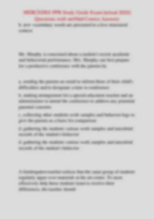 Ppr Study Guide Pdf MERCEDES PPR Study Guide Exam (actual 2025) Questions with verified ...