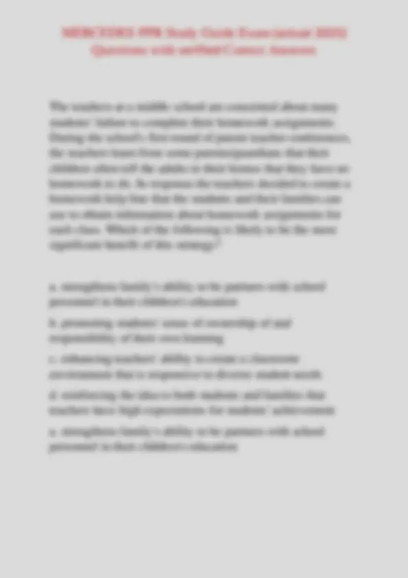 Ppr Study Guide Pdf MERCEDES PPR Study Guide Exam (actual 2025) Questions with verified ...
