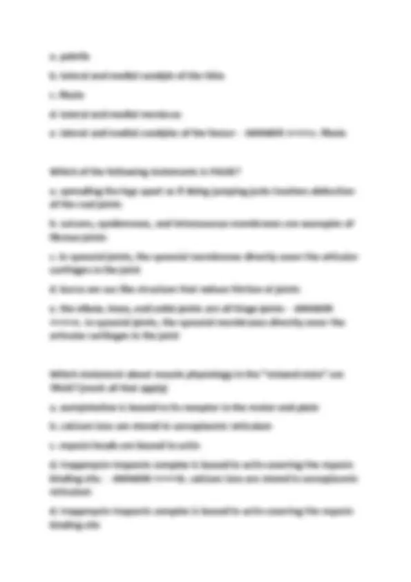 Anatomy and Physiology 1 Final Exam: Questions and Answers | Exams ...