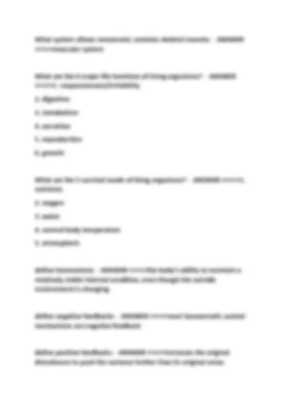 Anatomy and Physiology 1 Final Exam: Questions and Answers | Exams ...