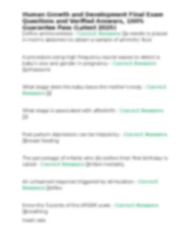 Human Growth and Development Final Exam Questions and Answers | Exams ...
