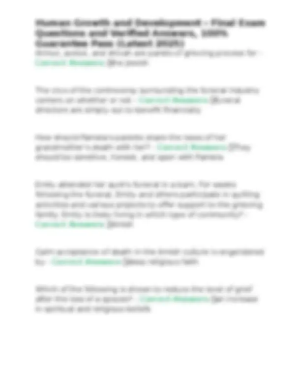 Human Growth and Development - Final Exam Questions and Answers | Exams ...