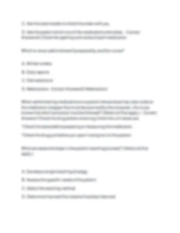 PHRM 110 Exam 1: Chapter 1-6 KCC Questions and Answers | Exams Nursing ...