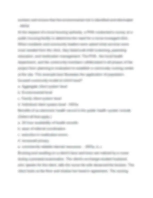 PUBLIC HEALTH EXAM #1 2025 REAL QUESTIONS WITH CORRECT ANSWERS GRADED A ...