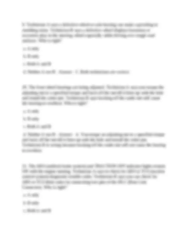 ASE (Entry Level Technician Prep) - Brakes A5: Questions and Answers ...