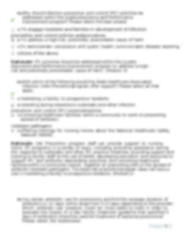 CDC Infection Preventionist Post-Test Questions and Answers with ...