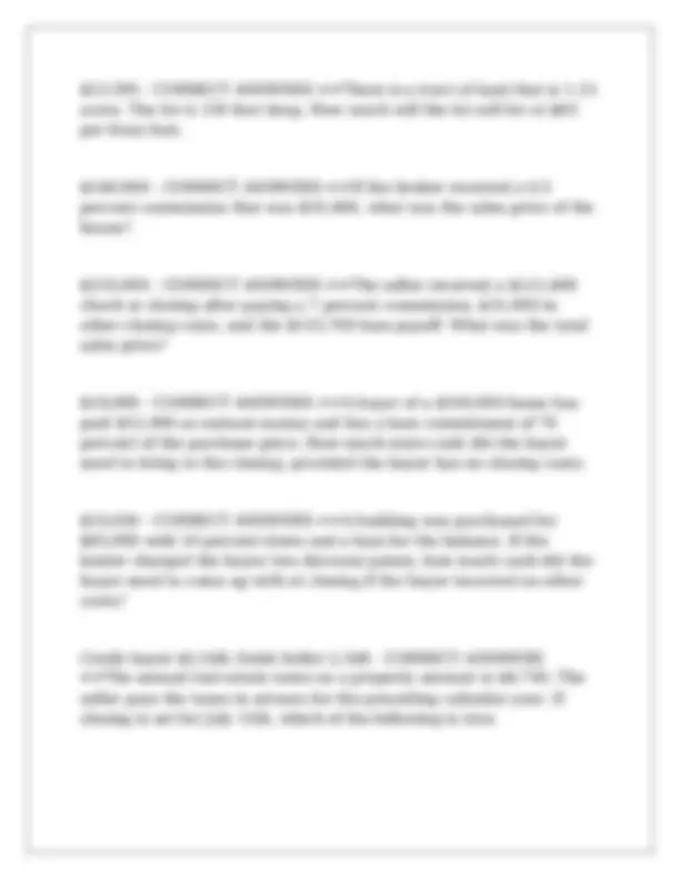 Property Management Math Real Estate Math Practice Problems with Solutions | Exams Real Estate ...