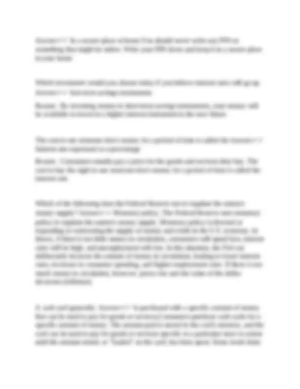 Wise Test Example WISE Certification Test Review Questions and Answers: Finance ...