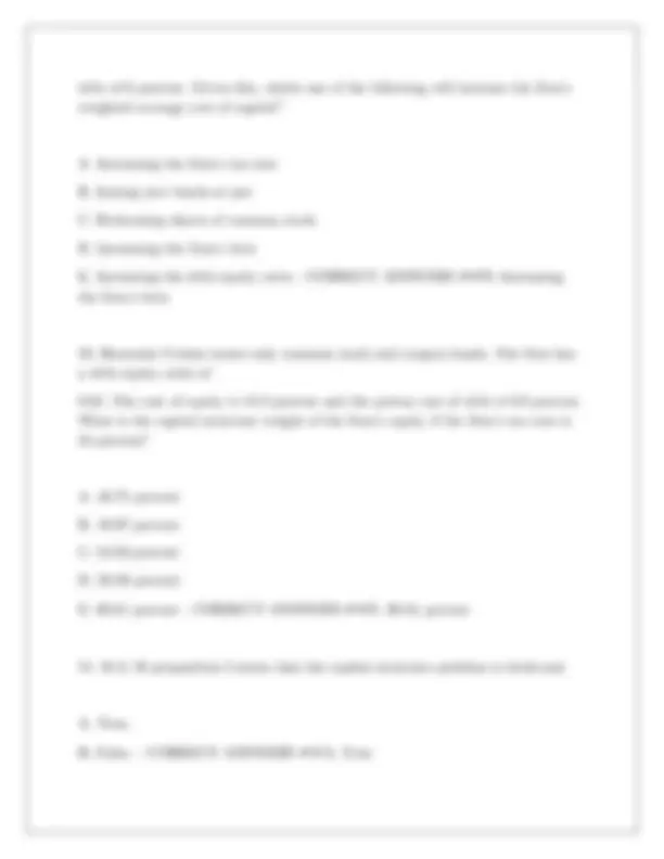 Corporate Finance Exam Prep Questions and Answers | Exams Corporate ...