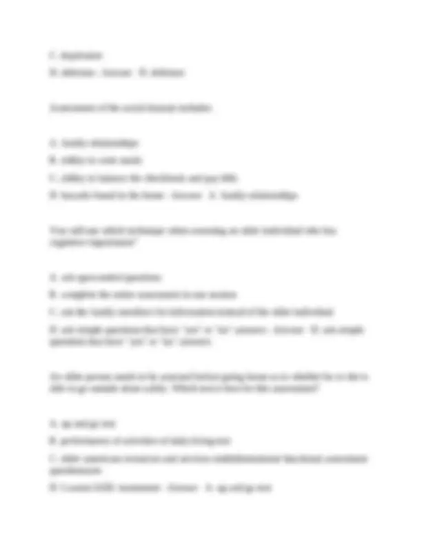 CH. 31 Functional Assessment of the Older Adult questions with correct ...