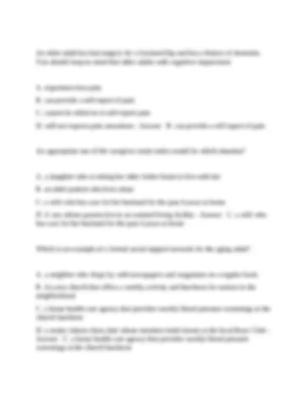 CH. 31 Functional Assessment of the Older Adult questions with correct ...