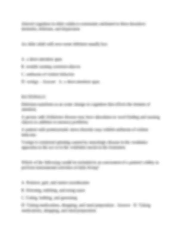 CH. 31 Functional Assessment of the Older Adult questions with correct ...