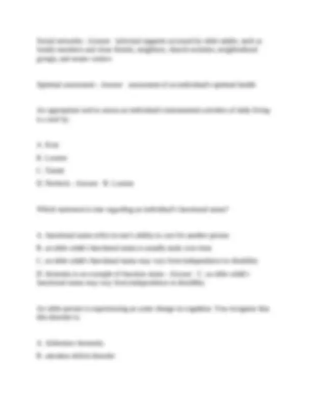 CH. 31 Functional Assessment of the Older Adult questions with correct ...