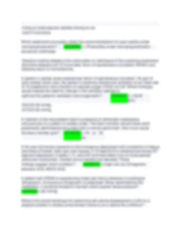 ACLS Red Cross Questions with Verified Answers | Exams Nursing | Docsity